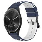 For Garmin Vivomove Sport 20mm Two-Color Porous Silicone Watch Band(Midnight Blue + White) - 1