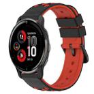 For Garmin Venu 2 Plus 20mm Two-Color Porous Silicone Watch Band(Black+Red) - 1