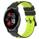 For Garmin Venu 2 Plus 20mm Two-Color Porous Silicone Watch Band(Black+Lime Green) - 1