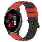 For Garmin Venu 2 Plus 20mm Two-Color Porous Silicone Watch Band(Red+Black) - 1