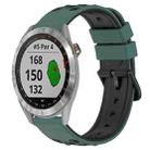 For Garmin Approach S40 20mm Two-Color Porous Silicone Watch Band(Olive Green+Black) - 1