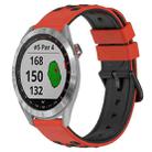 For Garmin Approach S40 20mm Two-Color Porous Silicone Watch Band(Red+Black) - 1