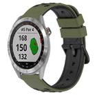 For Garmin Approach S40 20mm Two-Color Porous Silicone Watch Band(Army Green + Black) - 1