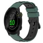 For Garmin Forerunner 158 20mm Two-Color Porous Silicone Watch Band(Olive Green+Black) - 1