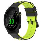 For Garmin Forerunner 158 20mm Two-Color Porous Silicone Watch Band(Black+Lime Green) - 1