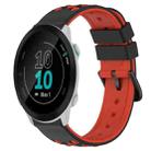 For Garmin Forerunner 55 20mm Two-Color Porous Silicone Watch Band(Black+Red) - 1