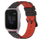 For Garmin Venu SQ 20mm Two-Color Porous Silicone Watch Band(Black+Red) - 1