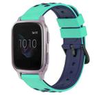 For Garmin Venu SQ 20mm Two-Color Porous Silicone Watch Band(Lime Green+Blue) - 1