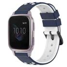 For Garmin Venu SQ 20mm Two-Color Porous Silicone Watch Band(Midnight Blue + White) - 1