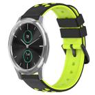 For Garminmove Luxe 20mm Two-Color Porous Silicone Watch Band(Black+Lime Green) - 1