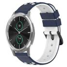 For Garminmove Luxe 20mm Two-Color Porous Silicone Watch Band(Midnight Blue + White) - 1