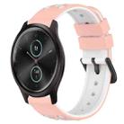 For Garmin Garminmove Style 20mm Two-Color Porous Silicone Watch Band(Pink+White) - 1