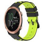 For Garmin Forerunner 645 Music 20mm Two-Color Porous Silicone Watch Band(Black+Lime Green) - 1