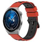 For Huawei Watch GT3 Pro 43mm 20mm Two-Color Porous Silicone Watch Band(Red+Black) - 1