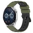 For Huawei Watch GT3 42mm 20mm Two-Color Porous Silicone Watch Band(Army Green + Black) - 1