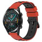 For Huawei Watch GT2 42mm 20mm Two-Color Porous Silicone Watch Band(Red+Black) - 1