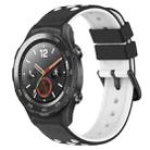 For Huawei Watch 2 20mm Two-Color Porous Silicone Watch Band(Black+White) - 1