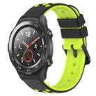 For Huawei Watch 2 20mm Two-Color Porous Silicone Watch Band(Black+Lime Green) - 1