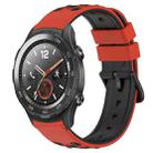 For Huawei Watch 2 20mm Two-Color Porous Silicone Watch Band(Red+Black) - 1