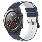 For Huawei Watch 2 20mm Two-Color Porous Silicone Watch Band(Midnight Blue + White) - 1