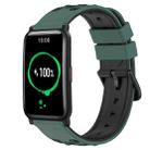 For Honor Watch ES 20mm Two-Color Porous Silicone Watch Band(Olive Green+Black) - 1