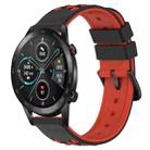 For Honor Magic Watch2 42mm 20mm Two-Color Porous Silicone Watch Band(Black+Red) - 1