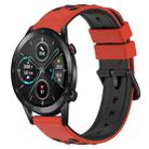 For Honor Magic Watch2 42mm 20mm Two-Color Porous Silicone Watch Band(Red+Black) - 1