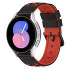 For Samsung Galaxy Watch5 44mm 20mm Two-Color Porous Silicone Watch Band(Black+Red) - 1