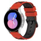 For Samsung Galaxy Watch5 44mm 20mm Two-Color Porous Silicone Watch Band(Red+Black) - 1