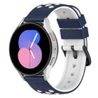 For Samsung Galaxy Watch5 44mm 20mm Two-Color Porous Silicone Watch Band(Midnight Blue + White) - 1