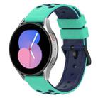 For Samsung Galaxy Watch5 40mm 20mm Two-Color Porous Silicone Watch Band(Lime Green+Blue) - 1