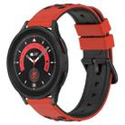 For Samsung Galaxy Watch5 Pro 45mm 20mm Two-Color Porous Silicone Watch Band(Red+Black) - 1