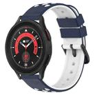For Samsung Galaxy Watch5 Pro 45mm 20mm Two-Color Porous Silicone Watch Band(Midnight Blue + White) - 1