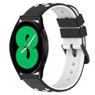 For Samsung Galaxy Watch4 44mm 20mm Two-Color Porous Silicone Watch Band(Black+White) - 1