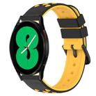 For Samsung Galaxy Watch4 44mm 20mm Two-Color Porous Silicone Watch Band(Black+Yellow) - 1