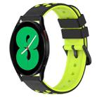 For Samsung Galaxy Watch4 44mm 20mm Two-Color Porous Silicone Watch Band(Black+Lime Green) - 1