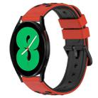 For Samsung Galaxy Watch4 44mm 20mm Two-Color Porous Silicone Watch Band(Red+Black) - 1