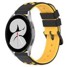 For Samsung Galaxy Watch4 40mm 20mm Two-Color Porous Silicone Watch Band(Black+Yellow) - 1
