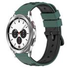 For Samsung  Galaxy Watch4 Classic 42mm 20mm Two-Color Porous Silicone Watch Band(Olive Green+Black) - 1