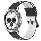 For Samsung  Galaxy Watch4 Classic 42mm 20mm Two-Color Porous Silicone Watch Band(Black+White) - 1