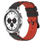 For Samsung  Galaxy Watch4 Classic 42mm 20mm Two-Color Porous Silicone Watch Band(Black+Red) - 1