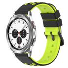 For Samsung  Galaxy Watch4 Classic 42mm 20mm Two-Color Porous Silicone Watch Band(Black+Lime Green) - 1