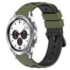 For Samsung  Galaxy Watch4 Classic 42mm 20mm Two-Color Porous Silicone Watch Band(Army Green + Black) - 1