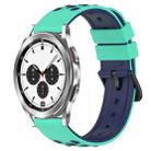 For Samsung  Galaxy Watch4 Classic 42mm 20mm Two-Color Porous Silicone Watch Band(Lime Green+Blue) - 1