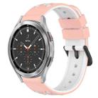 For Samsung  Galaxy Watch4 Classic 46mm 20mm Two-Color Porous Silicone Watch Band(Pink+White) - 1