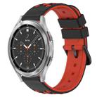 For Samsung  Galaxy Watch4 Classic 46mm 20mm Two-Color Porous Silicone Watch Band(Black+Red) - 1