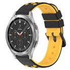 For Samsung  Galaxy Watch4 Classic 46mm 20mm Two-Color Porous Silicone Watch Band(Black+Yellow) - 1