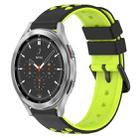 For Samsung  Galaxy Watch4 Classic 46mm 20mm Two-Color Porous Silicone Watch Band(Black+Lime Green) - 1