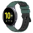 For Samsung Galaxy Watch Active2 40mm 20mm Two-Color Porous Silicone Watch Band(Olive Green+Black) - 1