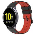 For Samsung Galaxy Watch Active2 40mm 20mm Two-Color Porous Silicone Watch Band(Black+Red) - 1